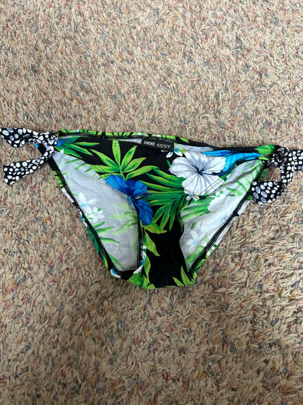 Coco Reef Floral Tie-Side Bikini Bottoms - Black, Green, Blue